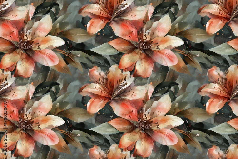 Fototapeta premium Elegant Watercolor Floral Pattern Design