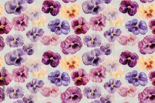 Colorful Watercolor Pansy Flower Pattern