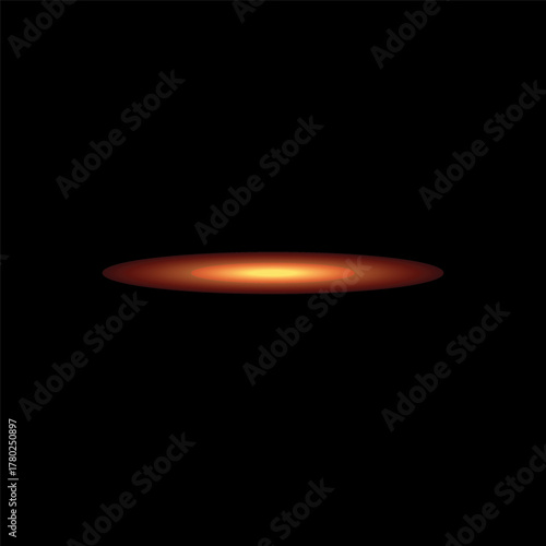 A glowing orange elliptical shape against a, suggesting light or energy emission