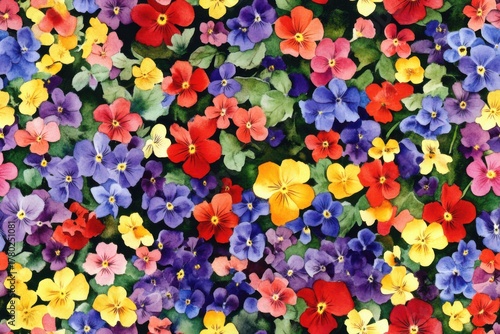 A Vibrant Kaleidoscope of Colorful Flowers Creating a Stunning Floral Mosaic Background Design