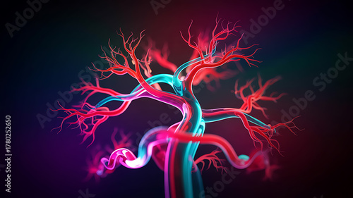 Vascular system arteries veins human body detailed anatomy