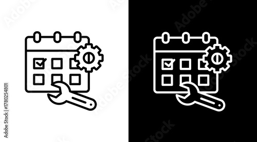 Maintenance  White Icon Set Design