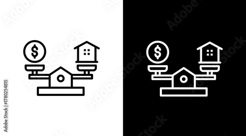 Financial Stability  White Icon Set Design