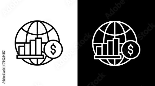 World Economy  White Icon Set Design