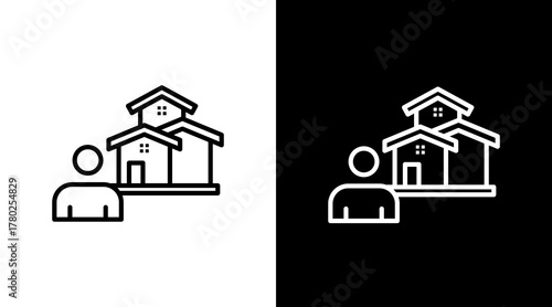 Realtor  White Icon Set Design