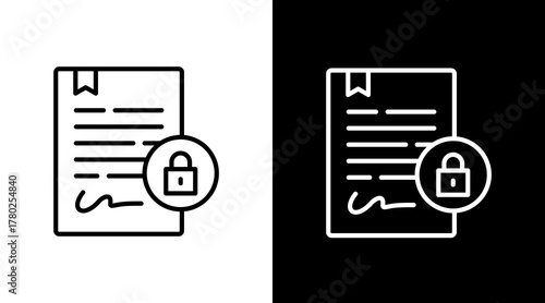 Patent Protect  White Icon Set Design