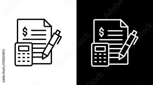 Accounting  White Icon Set Design