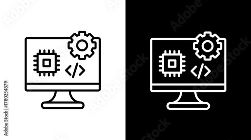 It Systems  White Icon Set Design