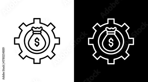 Money Management  White Icon Set Design