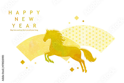 午年　年賀状　北欧風　和風