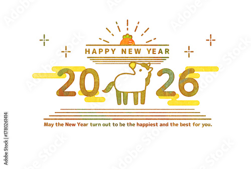 午年　年賀状　北欧風　和風