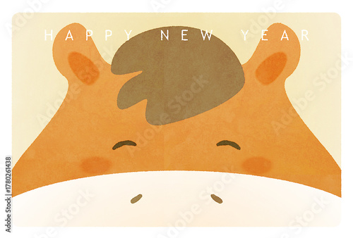 午年　年賀状　北欧風　和風