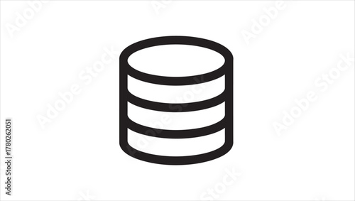 Flat design icon representing a server and database with a clean modern aesthetic for digital applications