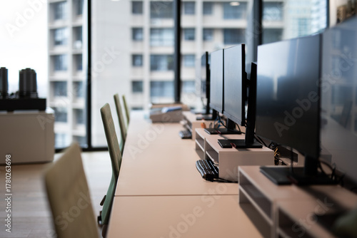 Modern Empty Office Space with City View