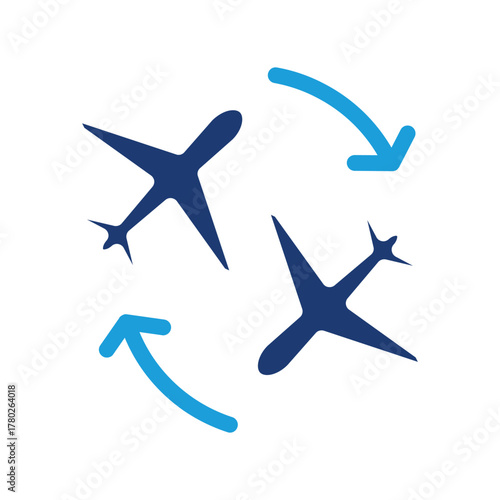 Change airplane colored icon vector design good for web or mobile app