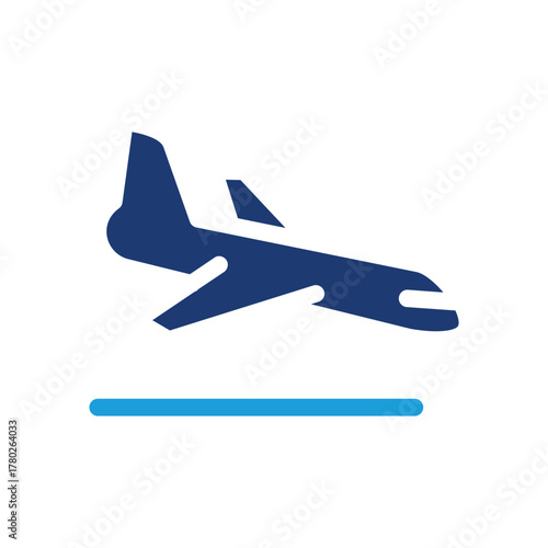 plane landing arrival colored icon vector design good for web or mobile app