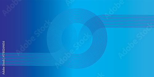 ola abstrak bergaya futuristik dengan gradasi biru yang memikat, berpadu dengan garis-garis melingkar yang saling berpotongan secara harmonis