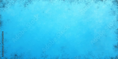 Old blue grunge wall texture background with a painted watercolor surface design