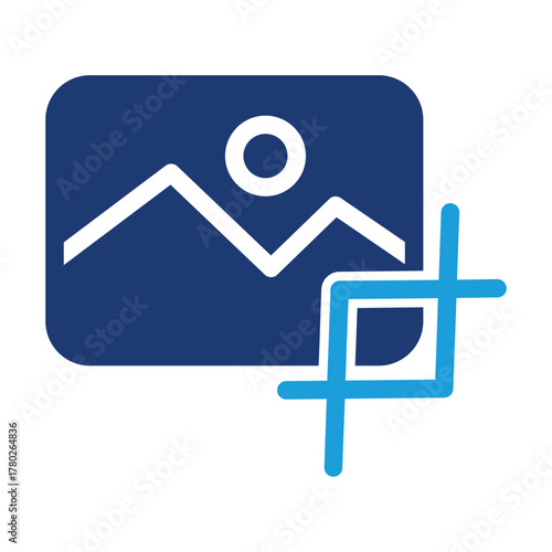 Crop image colored icon vector design good for web or mobile app