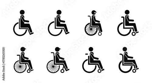 Diverse representation of people using wheelchairs in various perspectives