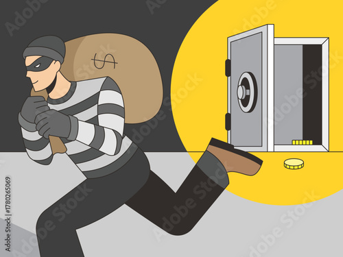 Bank Robbery Illustration