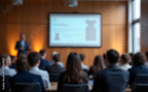 Wallpaper Mural Meeting concept. Conference blur with business people training and learning. Coaching concept with blurred background. Speaker talking to audience in hall during seminar event. Lecture series speech. Torontodigital.ca