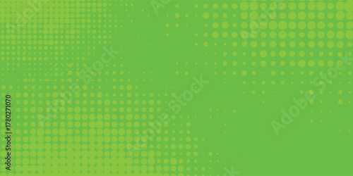 Dots halftone green color pattern gradient texture with technology digital background. Dots pop art comics with nature graphic design. vector eps10