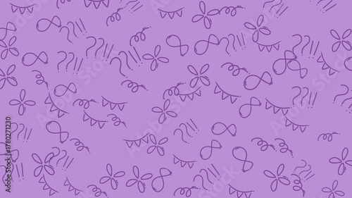 Light purple background displays question marks, flowers, eyelashes, and infinity symbols. Suitable for social media posts, blogs, and presentations.