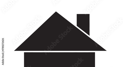 Modern minimalist house icon symbolizing home ownership, real estate, and shelter, perfect for branding and design projects.