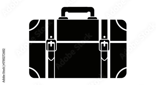 Classic black briefcase design symbolizing travel adventure business journey and secure transport ready for any professional expedition