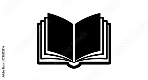 Open book symbol representing knowledge, learning, and education for modern concepts, ideal for academic or informational projects.