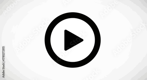 Bold black play button icon symbolizing starting, action, and media playback ready for your next digital project