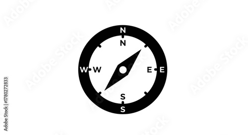 Navigate your next adventure with this iconic directional compass symbol ready for any project
