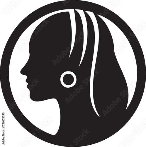 Woman silhouette with earring