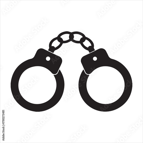handcuff crime vector illustration, handcuffs icon