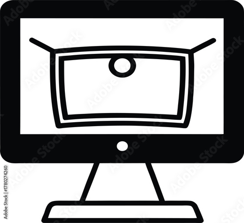 Modern e commerce monitor icon for online business and analytics