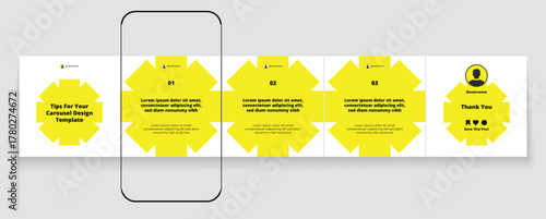 Set of LinkedIn carousel post, social media Instagram carousel post, modern and editable business carousel template design	