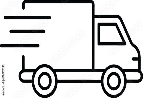 Fast delivery truck icon for logistics and shipping services