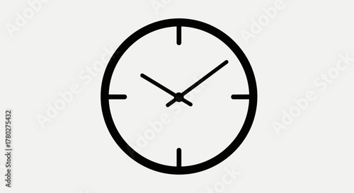 Foto Modern minimalist clock icon symbolizing punctuality, deadlines, and the passage