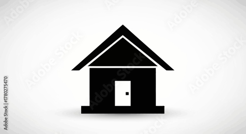 Simple black house icon represents home, shelter, real estate, and residential concepts for modern design projects and digital applications