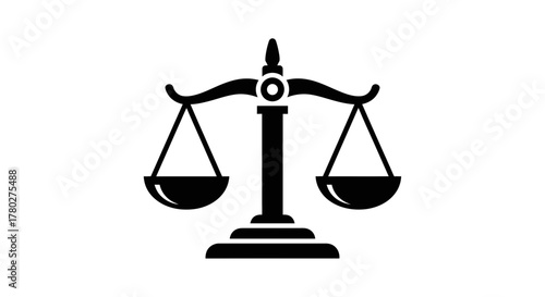 Tableau sur toile Elegant black scales of justice symbolize fairness, balance, and legal concepts for professional use