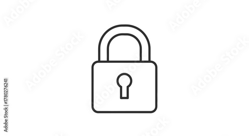 Simple padlock icon flat vector illustration of security and privacy isolated on white background