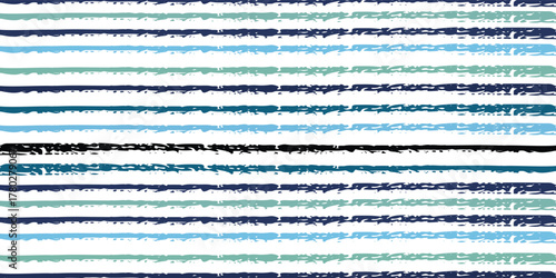 Seamless vector stripy summer pattern. Blue, turquoise, grey sailor stripes. Modern trendy hipster paintbrush line background. Ink brush strokes. Stylish retro vintage stripes for male polo or T-shirt