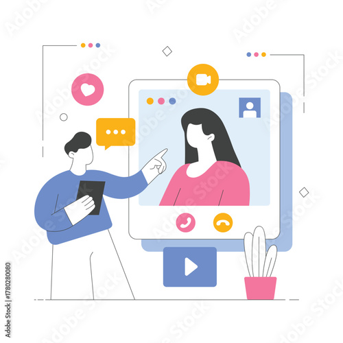 Communicating visually through digital platforms Illustration  