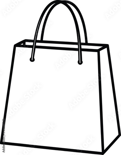 Simple shopping bag icon for commerce and retail design