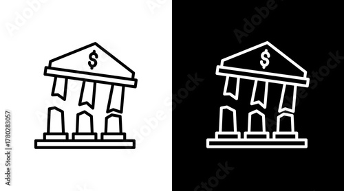 Bankruptcy  White Icon Set Design