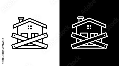 Foreclosure  White Icon Set Design