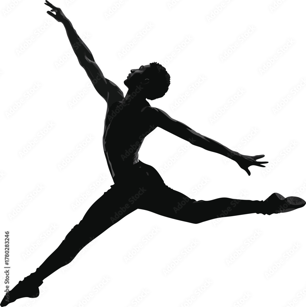 Fototapeta premium silhouette of a man dancing