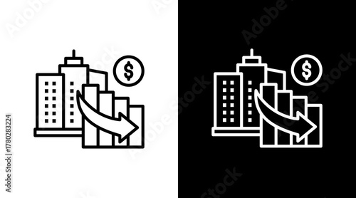 Insolvency  White Icon Set Design