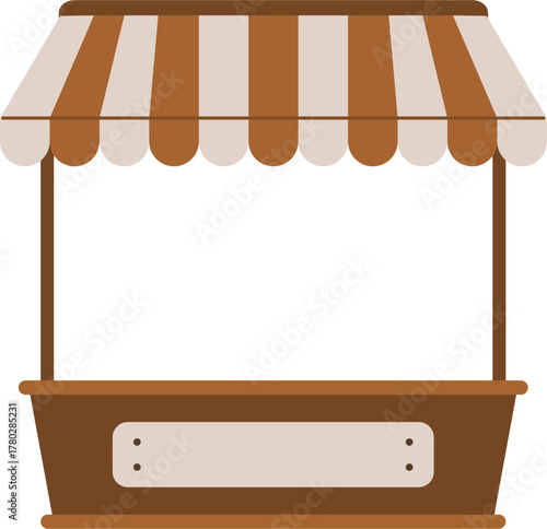 empty market stall stand counter